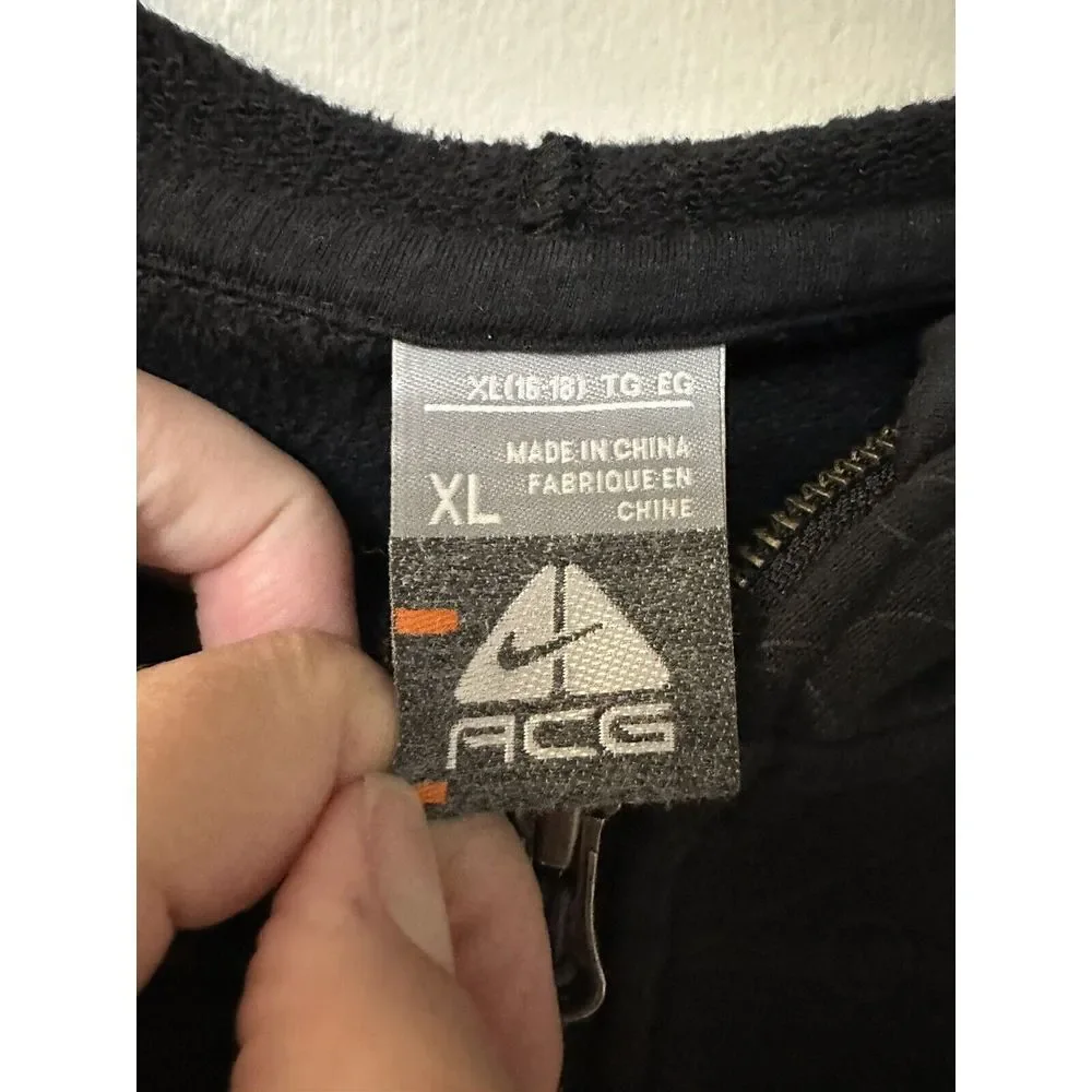 Boys Nike ACG Zip Up Hoodie Black Size‎ XL 16-18 Palm Tree Print